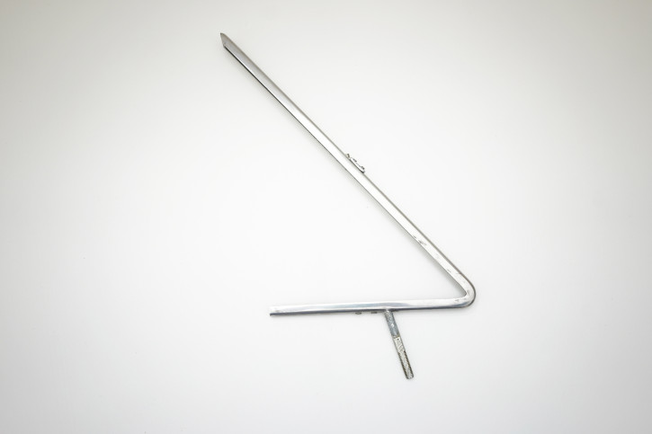 telaio supporto cromato per vetro triangolare sinistra