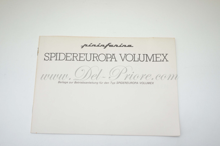 Betriebsanleitung Spider Europa VX