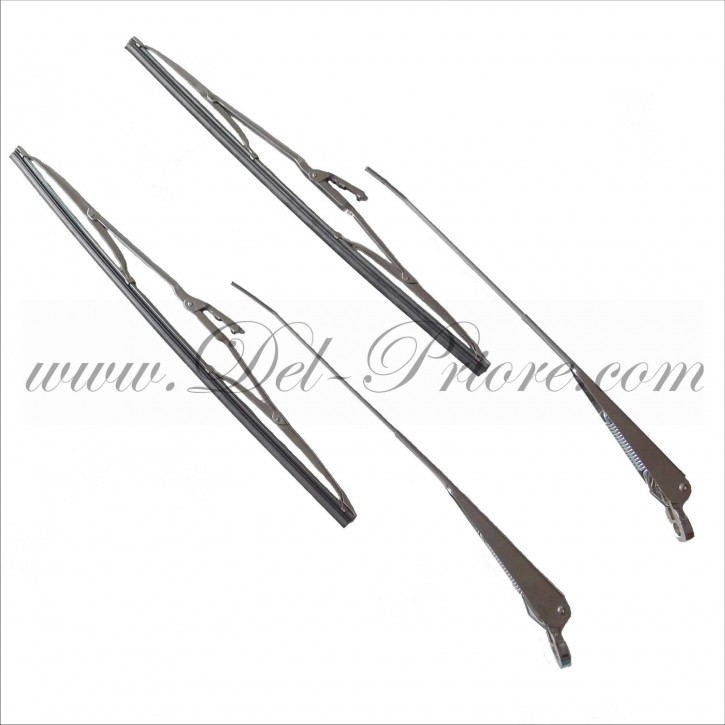 set of wiper arms and blades, chrome, Spider