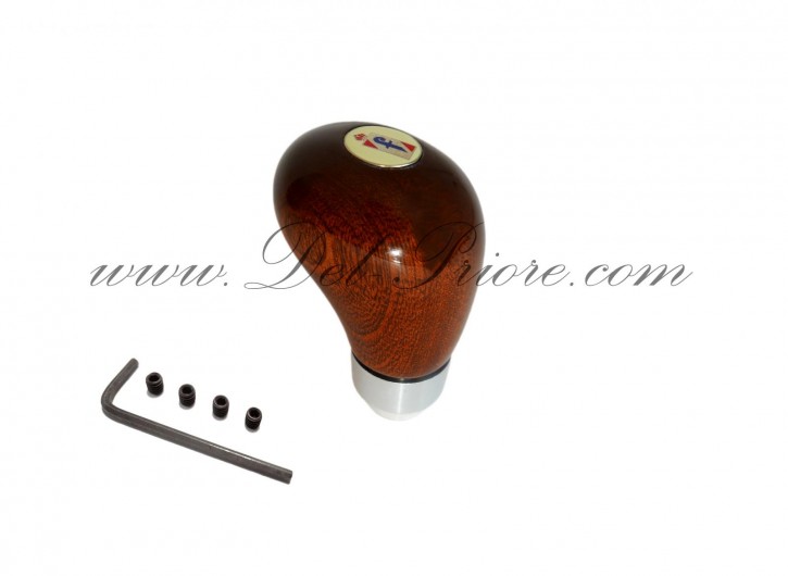 pomello in legno radice con emblema Pininfarina smaltato