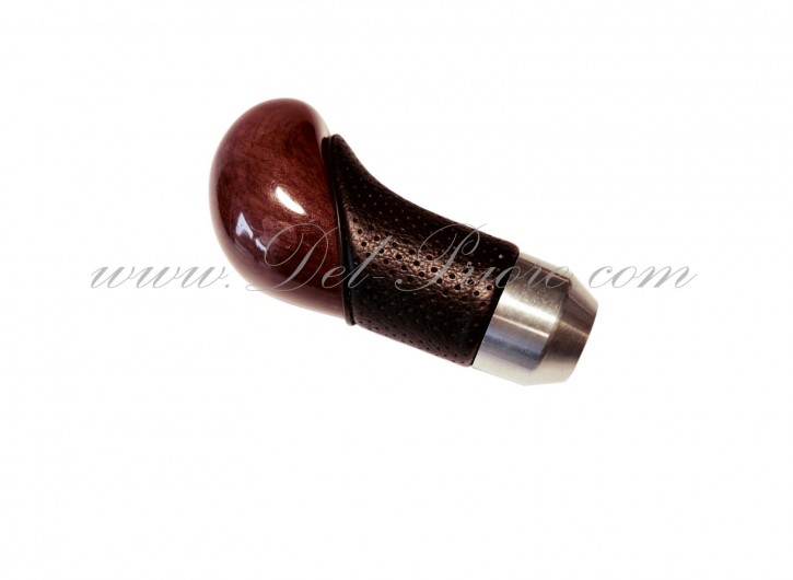 long gear shift lever, burl wood/leather