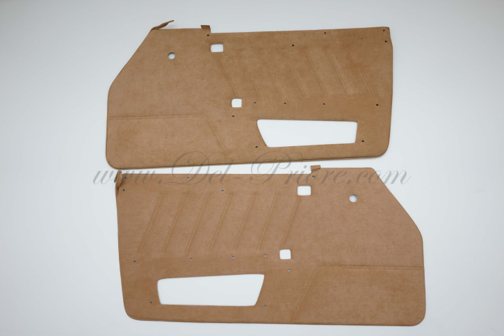 set beige alcantara door coverings