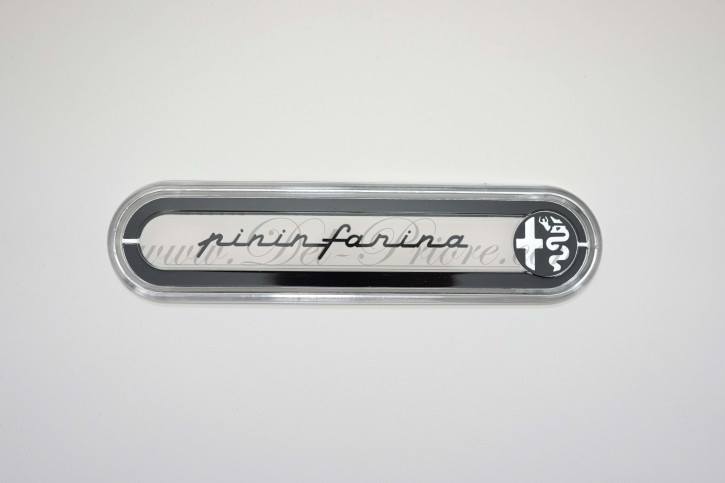 Pininfarina emblem for center console, 1300 / 1600, no fixation, plastic Pininfarina emblem for center console, 1300 / 1600, no fixation, plastic