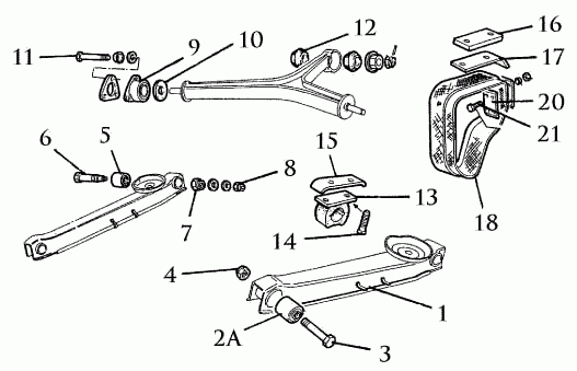 Buchse vorne f. Führungsstrebe, 36 mm
