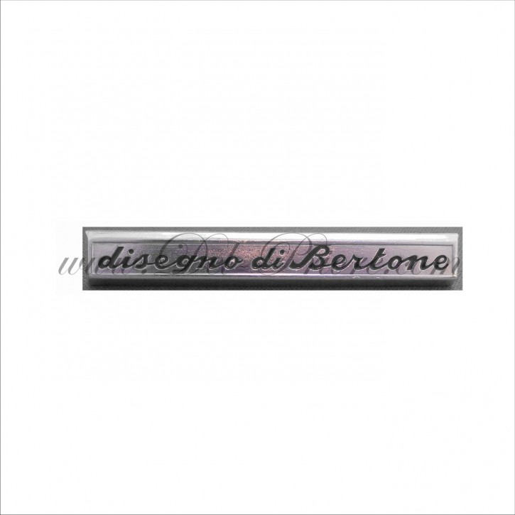 écriture "disegno di Bertone", métal