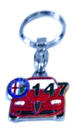 Porte clé, métal, Alfa 147, rouge