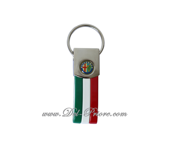 Porte clé, avec Alfa-emblème, passant ital Couleor