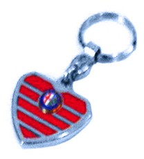 Porte clé, cœur Alfa, rouge