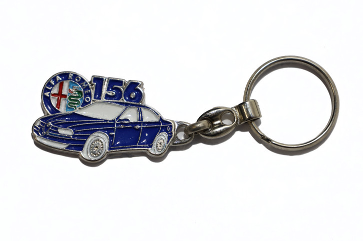 Porte clé métal alfa 156, bleu