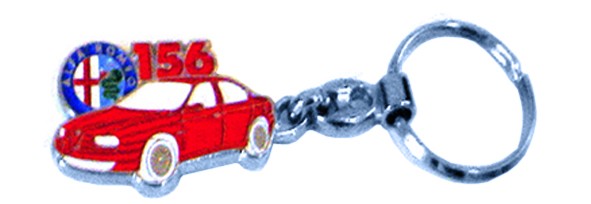 Porte clé métal alfa 156, rouge