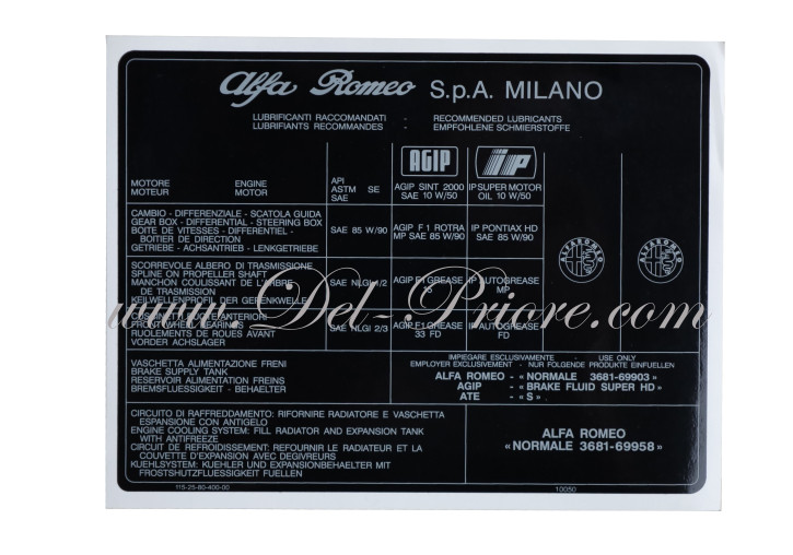 qualità per olio motore /viscosità 115 //Qualité huile moteur,viscosité 115 //