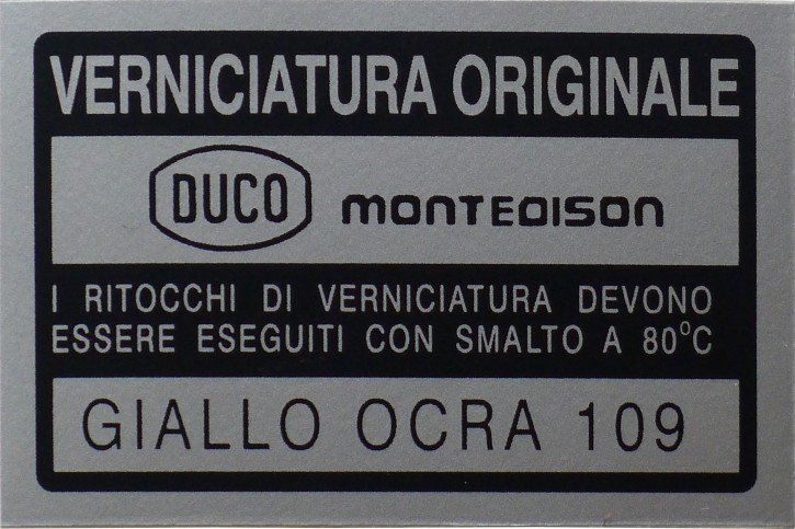 Numero di colore "Giallo Ocra 109"