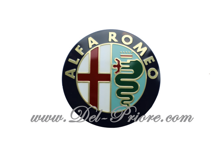 Alfa-Emblema metallo smaltato 40mm leggermente bombato