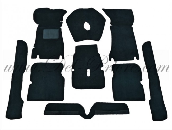 Jeu de moquette noir pédalier haut 1300/1600/1750/2000