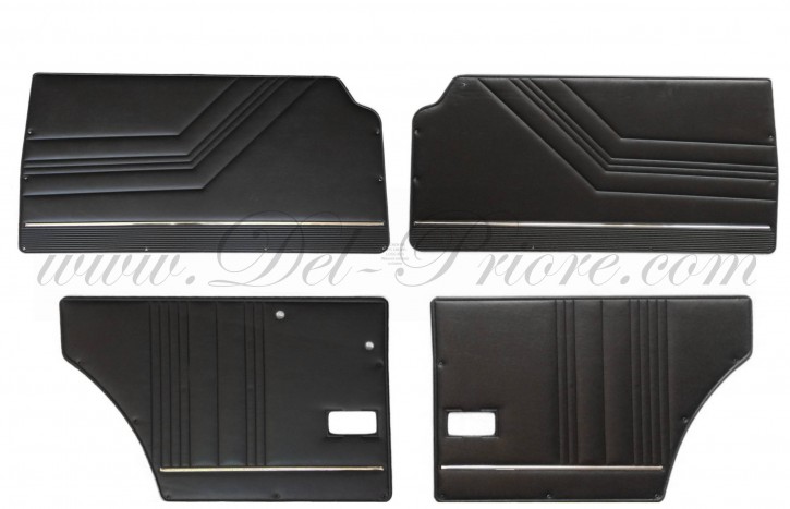 set door covering (4) black, imitation leather