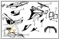 rear sheet metal, bottom line, 21 cm high, with back up light saeting