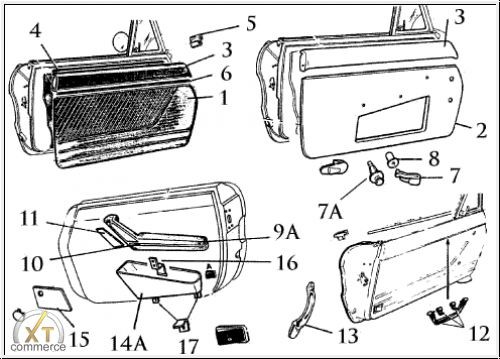 modanatura superiore per panello porta, plastica nera, sx