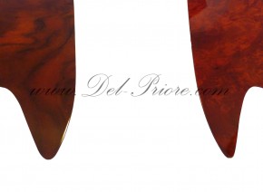 set ( 4 pieces) for dashboard, of reddish burl wood