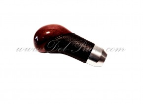 long gear shift lever, burl wood/leather